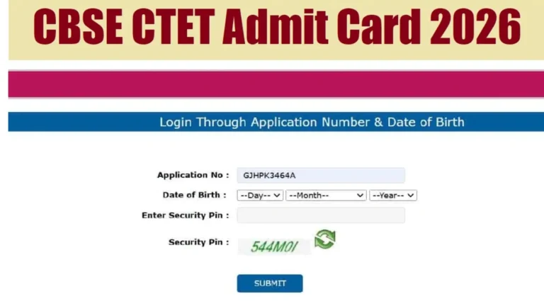 CTET Admit Card 2026