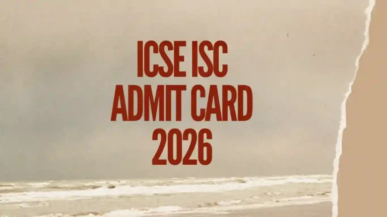 ICSE ISC Admit Card 2026